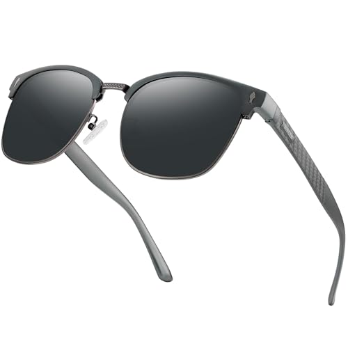 Image of BIRCEN Mens Polarized Sunglasses for Driving: Al-Mg Metal UV Protection Sun Glasses Square Shades for Fishing Travel 2026