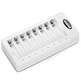 Batterie Akku Ladegerät AA AAA 8 Slot Batterieladegerät für wiederaufladbare AA/AAA Battery Charger für NI-MH Wiederaufladbar Batterien