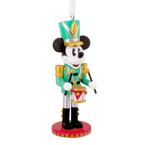Hallmark Adorno de Cascanueces de Mickey Mouse, decoración de árbol, Disney, Coleccionable, Verde, Negro, Blanco