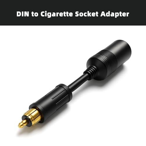 Image of Cliff Top Hella DIN Cigarette Lighter Adapter 12V /24V Motorcycle Cable | 4.5 cm semi-rigid cable, DIN /Hella /Powerlet plug to 12V /24V cigarette lighter socket, motorcycle power converter, GPS /DC gear