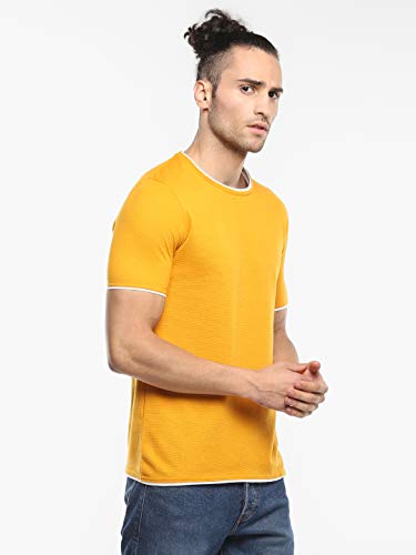 Image of Alan Jones Clothing Men's 100% Cotton Regular Fit Double Collar Round Neck T-Shirt