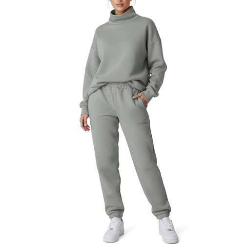 Smith & Solo Jogginghose Damen – Baumwolle Frauen Winter Sporthose, Laufhosen Fitness High Waist, Sweatpants Freizeithose Lang, Jogging Hose Trainingshose Grau M