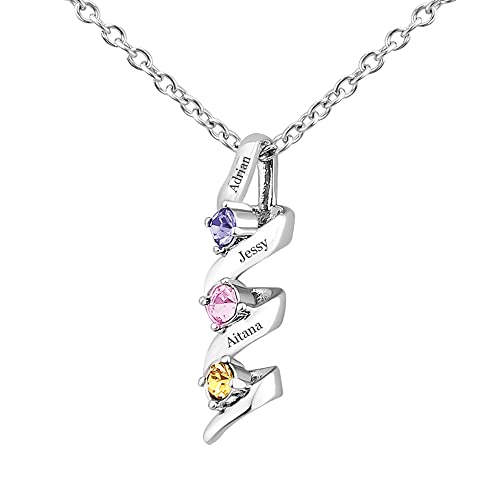 Yitoes Collana Personalizzata Argento Sterling con Nome Inciso Madre...