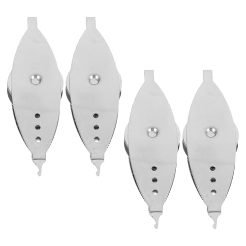NUOBESTY 4 Lanzaderas de Tejido de Metal Plateado con Bobina para Encaje de Bolillos Kit Artesanal de Lanzaderas para Hacer Encajes Herramienta Portátil para Costura y Manualidades
