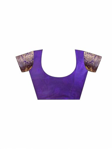 Image of Satrani Women's Silk Banarasi Weaving Saree with Unstitched Blouse Piece