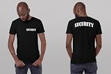 DIRTYRAGZ Men's Official Security Guard Print on Front & Back T-Shirt XL Black