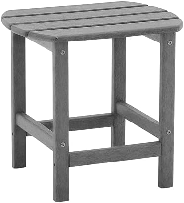 KISUN Adirondack Side Table Weather Resistant HDPE Material for Plastic Adirondack Chairs (Grey)