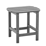 KISUN Adirondack Side Table Weather Resistant HDPE Material for Plastic Adirondack Chairs (Grey)