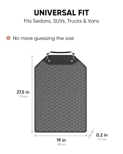 Image of Owleys Kick Mat Back Seat Protector - Car Back Seat Cover for Kids Feet - Waterproof & Sturdy Protector for Upholstery from Dirt, Mud, Scratches and Stain (Gray)
