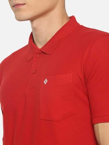 Image of Dollar Men's Pack of 1 Solid Cotton Blend Polo Neck T-Shirt