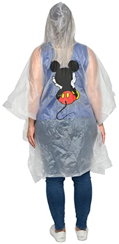 Disney Mickey Mouse Rain Poncho Hoodie Print Unisex Adult (Mickey Front & Back) #TOP4