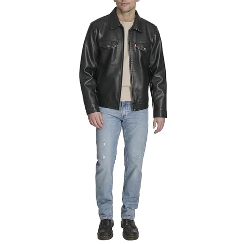 Image of Levi's Men's Levi's Men's Faux Leather Modern Trucker Jacket