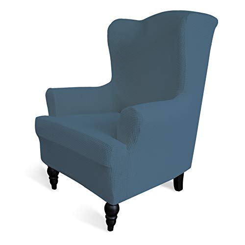 Image of Easy-Going Stretch Wingback Chair Sofa Slipcover Bluestone