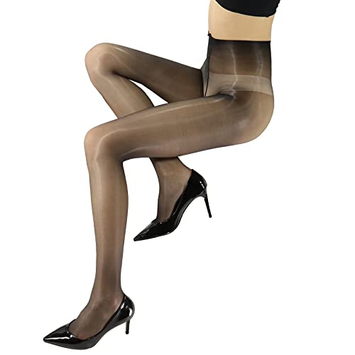 Image of HTRUIYA Women's Oily Pantyhose 0D Ultra-thin Shiny Sheer Tight Gloss Seamless no Side Stockings