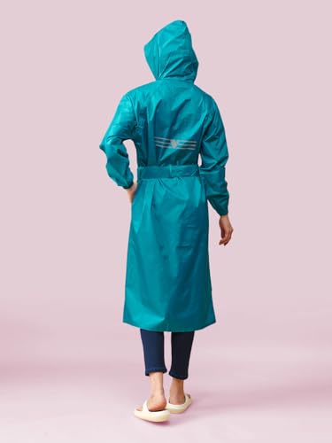 Image of LUX VENUS Solid Long Raincoat for Women