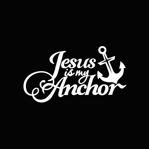 Car Decal Stickers Jesus Is My Anchor , Vinyl Sticker For Car Windows, Tablets, Laptops, Water Bottles (White) #TOP13