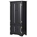 Giantex Accent Floor Storage Cabinet Adjustable Shelves Antique 2-Door Low Floor Cabinet Pantry 24" Lx13 Wx49''H (Black)