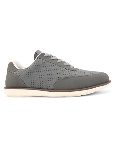 Image of San Frissco Men's Perforated Sneaker Casual Lace-Up Shoes | Soft Cushioned Footbed with TPR Sole | Comfortable and Trendy Casual Shoes for Office and College