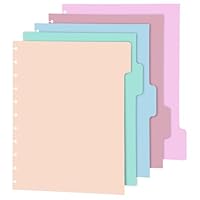 5stk Discbound-Notizbuchteiler, 28 x 23 cm Bunte Kunststoff-Registerteiler Kunststoff-Discbound-Planereinlagen Disc-Binder-Tasche Einlagen für Ordner Büro