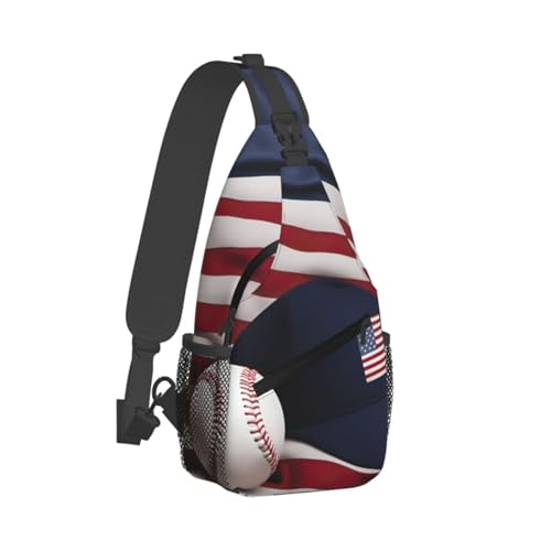 American Flag And Baseball Stylish Men'S Messenger Bag - Durable Polyester, Huge Capacity & Adjustable Strap2