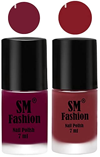 Image of Long Lasting Nail Polish | Nail Paint Combo 7 ml Each) - Set of 2 Mulberry-Plum