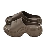 ZJMSZDE Duschpantoffeln Für Damen Eva-Hausschuhe Mit Dicker Locker Für Den Außengebrauch, Freizeitbad, Heimgebrauch, Frauenschuhe-Grau-37-38