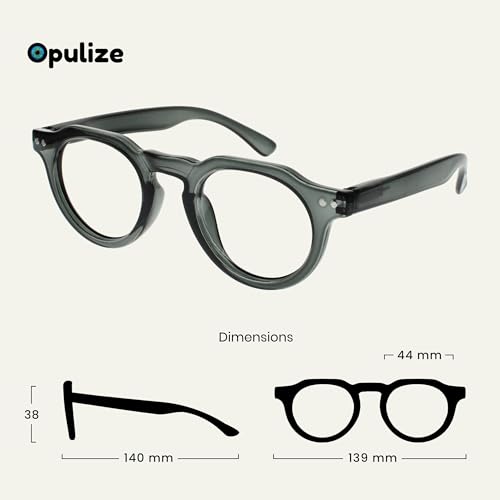 OPULIZE RIO Blue Light Blocking Reading Glasses - Top Right Frame - Men and Women - Spring Hinges - B53-1