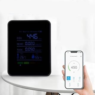Rivelatore di CO2 Monitor di Qualità Dell'aria Interna 5 in 1 Anidride Carbonica HCHO TVOC Misuratore di Temperatura e Umidità