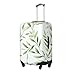 QSMBNET Travel Luggage Cover Green Leaves Spandex Suitcase Protector Washable Baggage Covers Fashion Elastic Scratch-Resistant Luggage Cover Protector Fits 18-32 Inch Luggage
