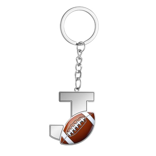 MANZHEN Bag Charms Initial Letter Keychain Trainer Bag Charm Football Stainless Steel Keychain for Handbags Sports Bag Dress Accessors(A)
