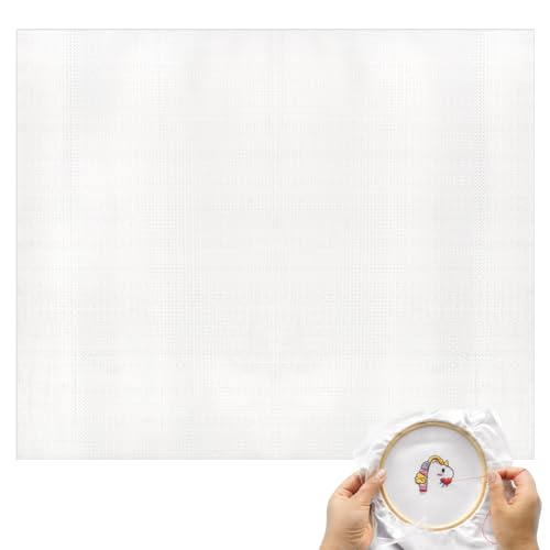 MAYJOYDIY 1m Kreuzstich Aida Stoff 22cm Wasserlöslicher Leinwand Zauberstoff Stick Canvas Handarbeitsstoff Für Tischdecken Stoffdekoration Bettlaken DIY Kreuzstich