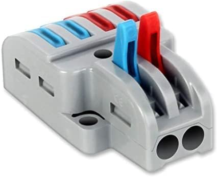 Image of XELYTON Wire Clip Connector, Universal Connection Terminals, Circuit Inline Splices Electric Connectors, Quick Connect & Freely Assemble Electrical Splicing Kit for Compact (2 In 4 Out, 5)