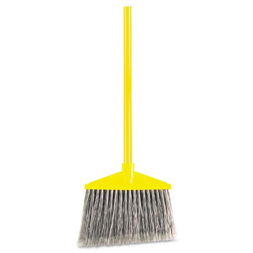 Rubbermaid Commercial Brute Angled Large Broom Polyethylene Bristles 46-7/8 Inch Metal Handle Yellow/Gray (6375-00GY)
