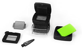 Garlic-A-Peel Garlic Press, Crusher, Cutter, Mincer, and Storage Container - Includes Silicone Garlic Peeler - Easy to Clean - Stainless Steel Blades – (Black), standard