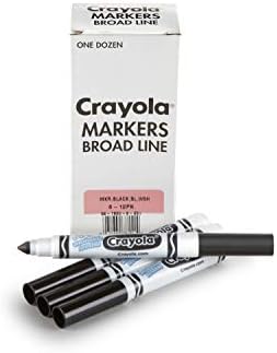 Crayola Black Washable Markers, Broad Line Markers, 12 Count