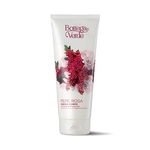 Bottega Verde - Pepe Rosa, Crema Corpo Idratante, 200 ml, Azione Idratante e Nutriente, per Tutti i Tipi di Pelle