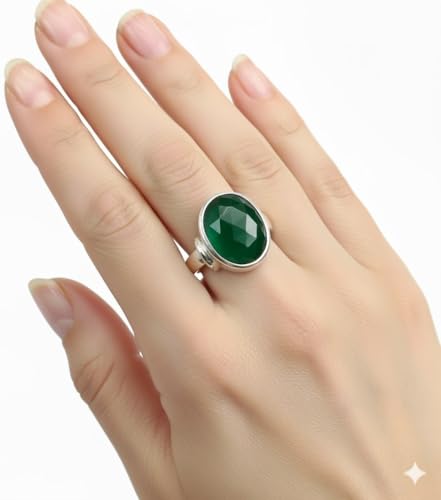 Image of 55Carat Choose Your Color Natural Gemstone Sterling Silver Statement Rings Oval Shape Handmade Sizes 5-12