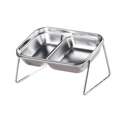 Elevated Cat Bowls Stainless Steel Pet Bowl Whisker Friendly Non Slip Dog Feeder Food and Water Bowl with Metal Stand