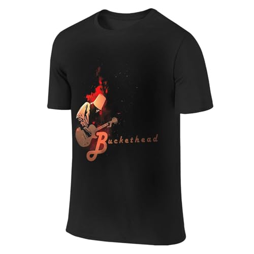 Bucketheads Men's Casual Double Sided Design Short Sleeve Crewneck Cotton T-Shirt Athletic Tee Top Black2