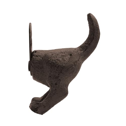 Spetebo Gusseisen Wandhaken Hundepopo braun - 6er Set - Hunde Garderoben Haken in antik Optik - Hundeschwanz Wandgarderobe Kleiderhaken für Hundeleine Hundegeschirr Schlüssel Jacken