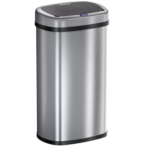 Monzana® Cubo de Basura Sensor Cocina 50L Acero Inoxidable Tapa A...