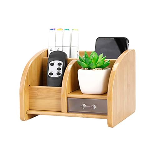 Image of oddpod Glosen Premium Multi-Purpose Wooden Desk Organizer & Mobile /Pen Holder Stand For Home /Office C-2037, Brown