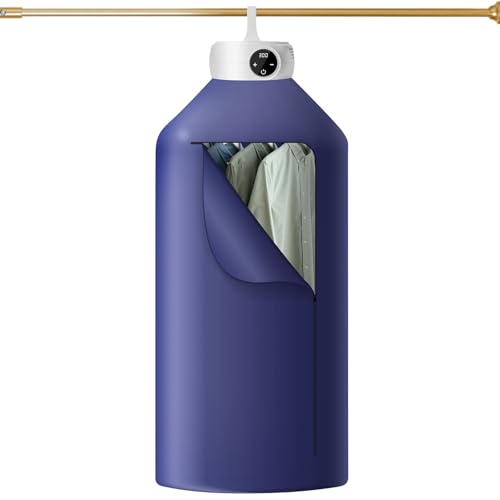 Uten Secadora de Ropa Eléctrica Portátil, Mini Secadora Plegable, 600W Secadora de Ropa Pequeña, Temporizador, Apagado Automático, para Apartamento, Viaje, Dormitorio, RV