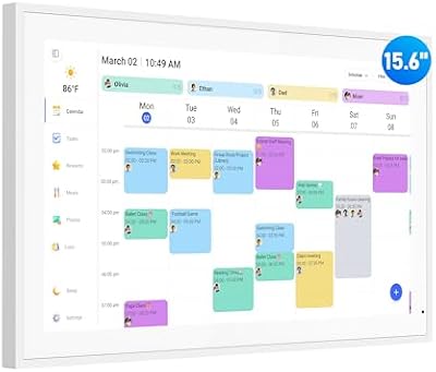 Digital Calendar, 15.6 Inch Wall Planner Electronic Calendar & Chore Chart, Smart Touchscreen Interactive Display for Family Schedules, Great for Organizing Your Routines, Wall & Desk Mountable, Gifts for Mom, Gifts for Women