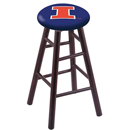 Holland Bar Stool Co. Maple Bar Stool in Dark Cherry Finish with Illinois Seat by The