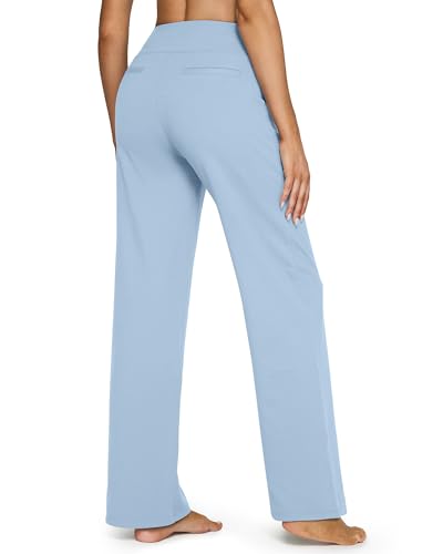 Image of G4Free EverGoing Yoga Pants Women Wide Leg Pants with Pockets High Waist Stretch Dress Casual Sweatpants Petite /Regular /Tall