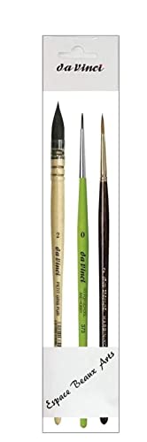 da vinci série 418 Pinceau Lavis petit gris pur de Russie No 2 + Harbin-Kolinsky NO 2 + DAVINCI 373