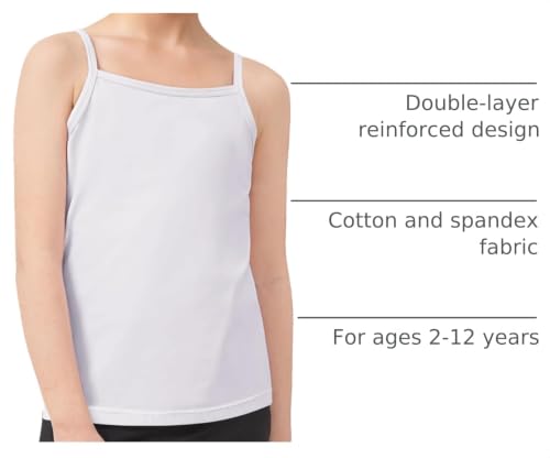 Image of Auranso Girls Undershirts Toddler Camisole Adjustable Straps Cami Tank Tops