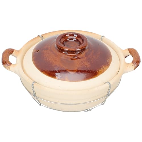 BESPORTBLE Cazuela de Barro para Guisar Comida 0.5L Asa Simple, Olla Antiadherente para Sopa y Fideos, Utensilio de Cocina para Uso Doméstico en Casa