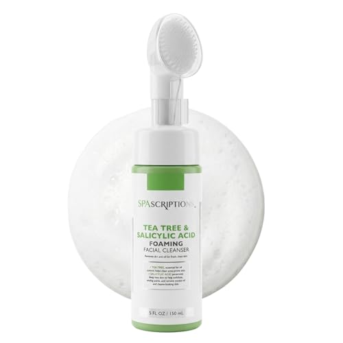 SpaScriptions 2 in 1 Cleanse & Exfoliate Foaming Facial Cleanser - Tea Tree & Salicylic Acid Face...